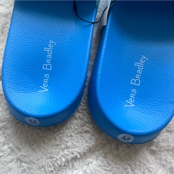 Vera Bradley | Blue Medium Go Fish Beach Slides Flip Flops | Size Medium - Picture 7 of 7